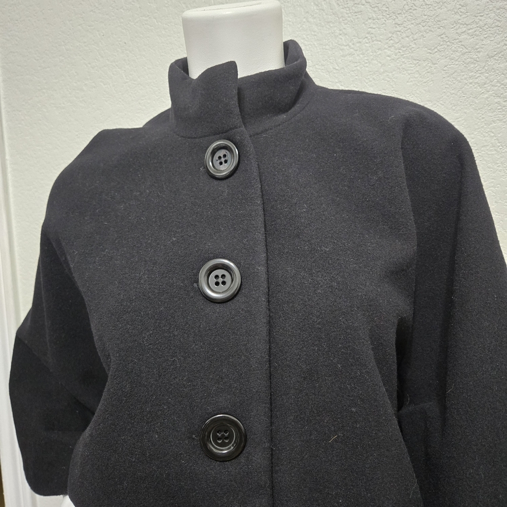 Pendleton Black Wool Button-Up Coat Cape Size S/M - image 2
